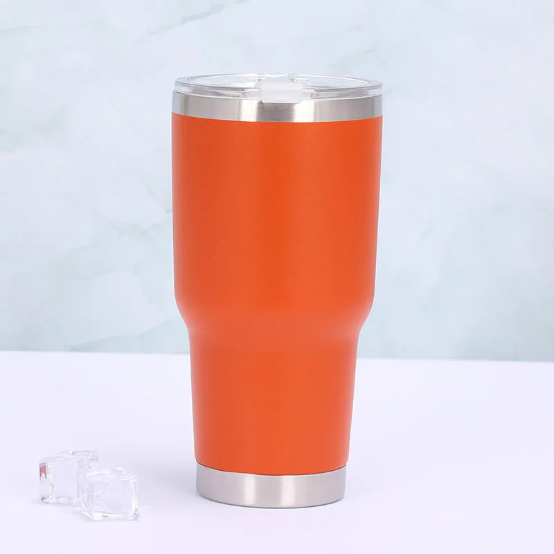 30Oz Stainless Steel Vacuum Thermos Tumbler Cups with Slider Lid Insulated Leakproof Travel Coffee Mug Water Cup Beer Bottle