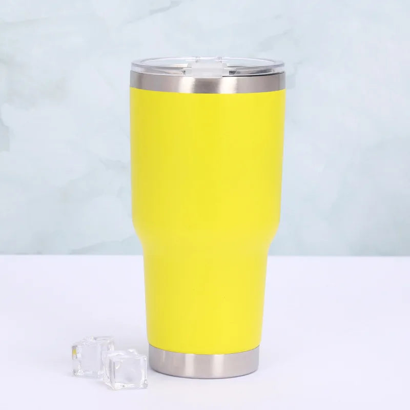 30Oz Stainless Steel Vacuum Thermos Tumbler Cups with Slider Lid Insulated Leakproof Travel Coffee Mug Water Cup Beer Bottle