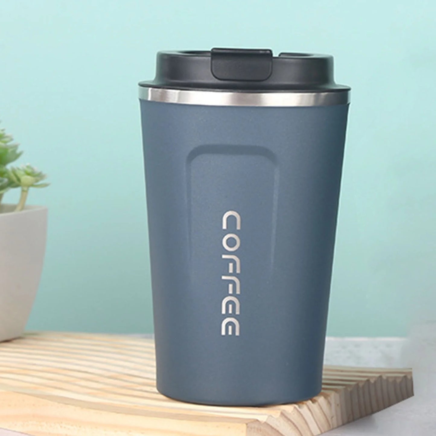 Travel Mugs Insulated Water Bottle Stainless Steel Coffee Cup Vacuum Insulation Cup Creative Outdoor Leisure Car Water Cup, Blue