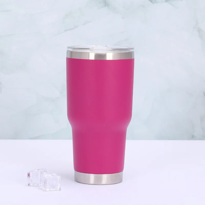 30Oz Stainless Steel Vacuum Thermos Tumbler Cups with Slider Lid Insulated Leakproof Travel Coffee Mug Water Cup Beer Bottle