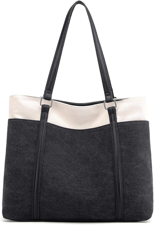 Women Laptop Tote Bag Canvas Handbag Purse Work Bags