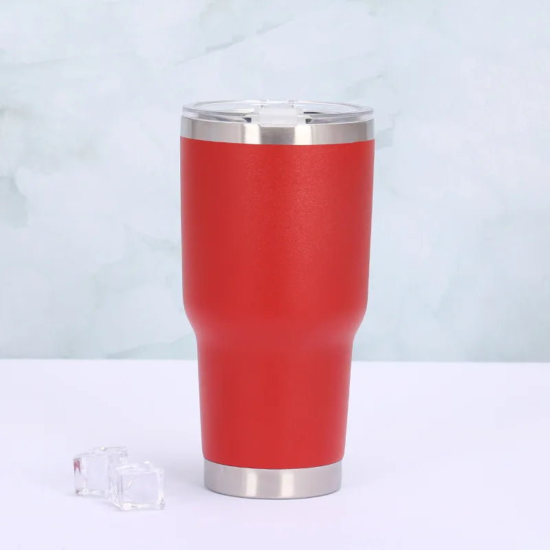 30Oz Stainless Steel Vacuum Thermos Tumbler Cups with Slider Lid Insulated Leakproof Travel Coffee Mug Water Cup Beer Bottle