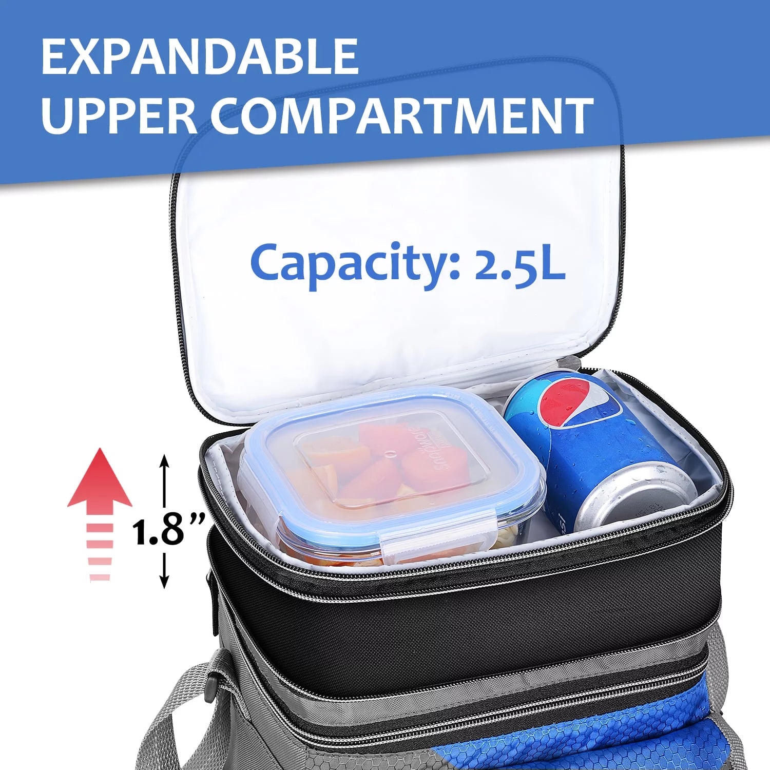 Insulated Lunch Bags for Women, Men, and Kids, Leakproof Back to School Insulated Cooler Bags for Students, and Office Work, Blue