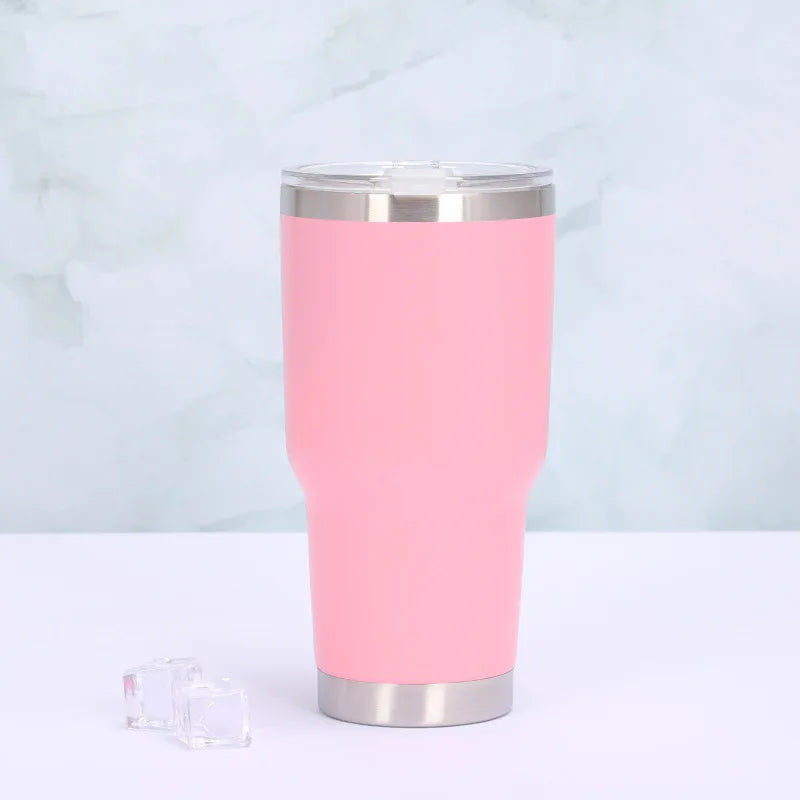 30Oz Stainless Steel Vacuum Thermos Tumbler Cups with Slider Lid Insulated Leakproof Travel Coffee Mug Water Cup Beer Bottle