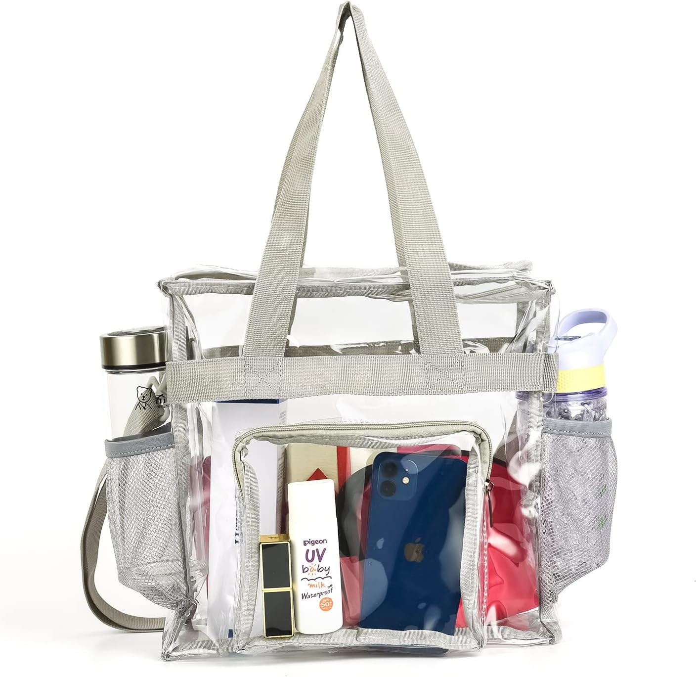 2Pcs Clear Bags Stadium Approved, Security Travel & Gym Clear Stadium Bags for Work,Sports & Concerts -12 X12 X6