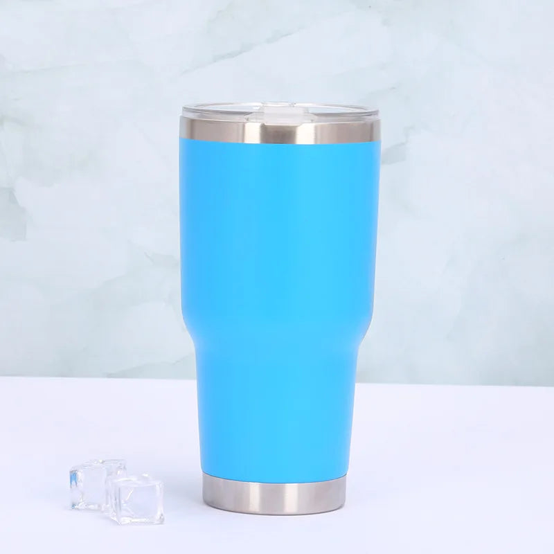 30Oz Stainless Steel Vacuum Thermos Tumbler Cups with Slider Lid Insulated Leakproof Travel Coffee Mug Water Cup Beer Bottle