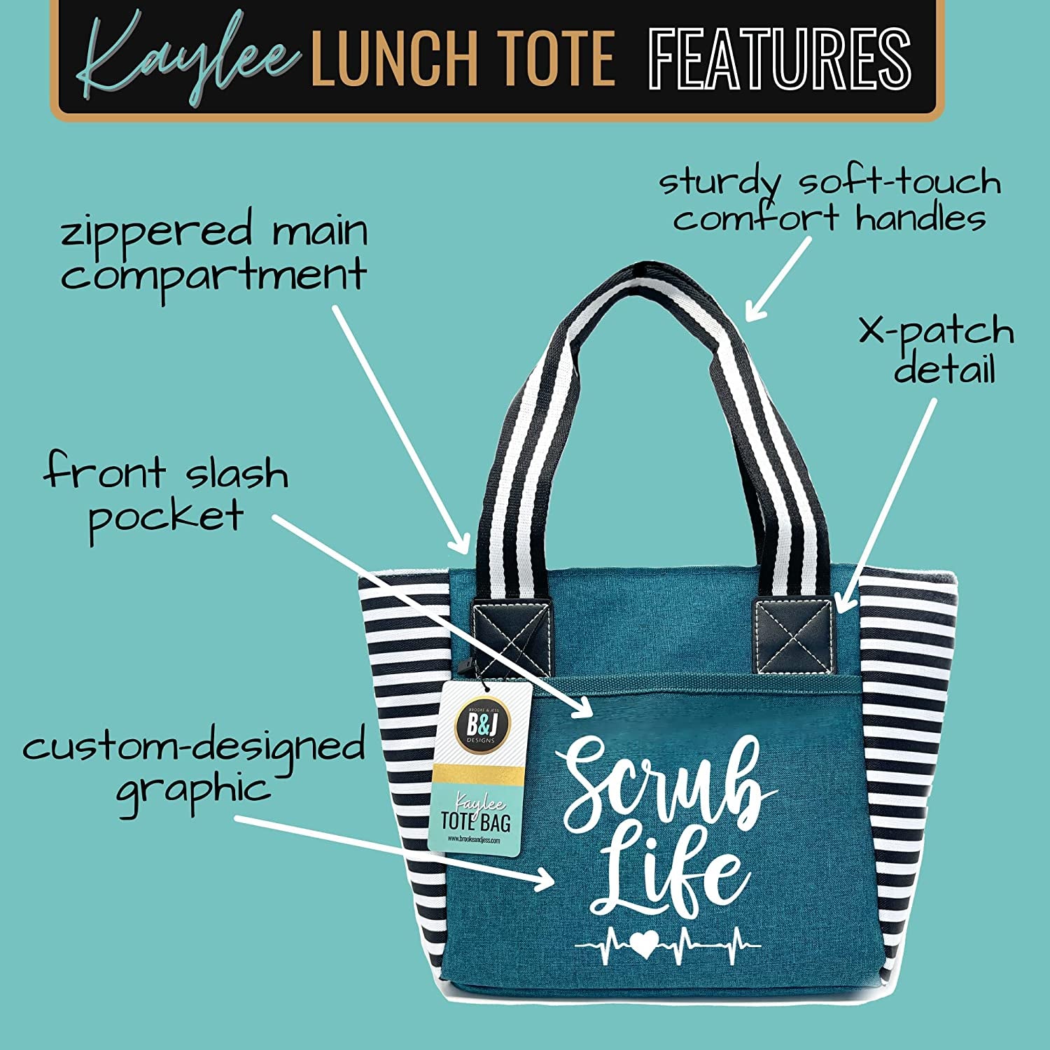 Nurse Lunch Bags for Work - Insulated Nurse Lunch Bag, Medic Tote, Clinic Bag for Nursing Students, Nursing Bag, CNA Bags, RN Bags, RN Tote, Nurse Gifts for Women, Graduation