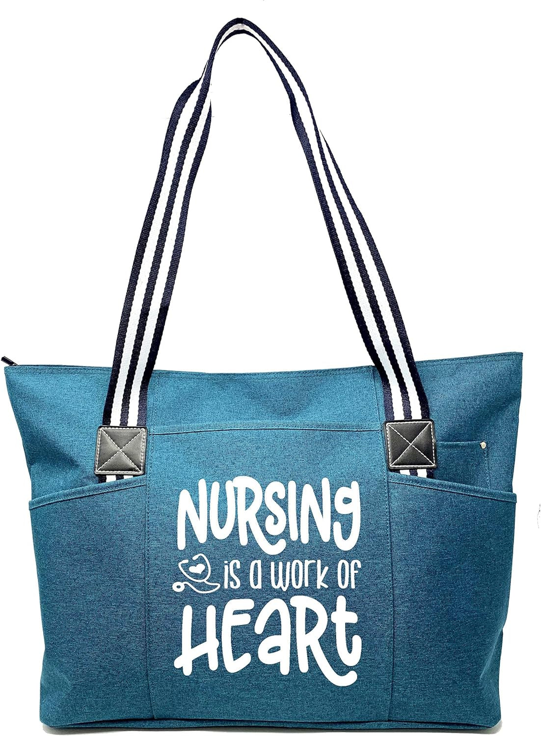 Nurse Tote Bag for Women - Canvas Tote Bag for Work Bag with Zipper & Comfort Straps - Cool Gifts for Medical Workers