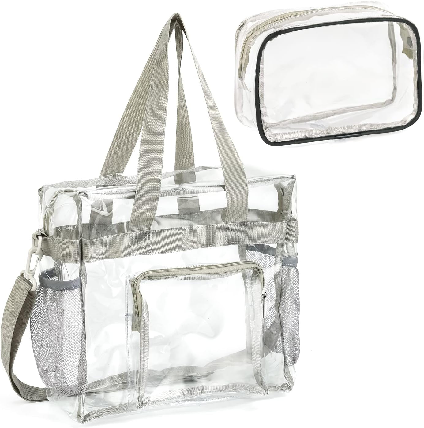 2Pcs Clear Bags Stadium Approved, Security Travel & Gym Clear Stadium Bags for Work,Sports & Concerts -12 X12 X6