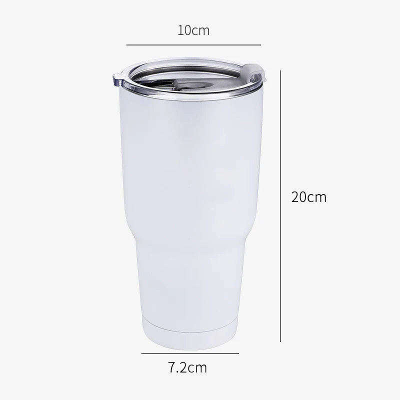 30Oz Stainless Steel Vacuum Thermos Tumbler Cups with Slider Lid Insulated Leakproof Travel Coffee Mug Water Cup Beer Bottle