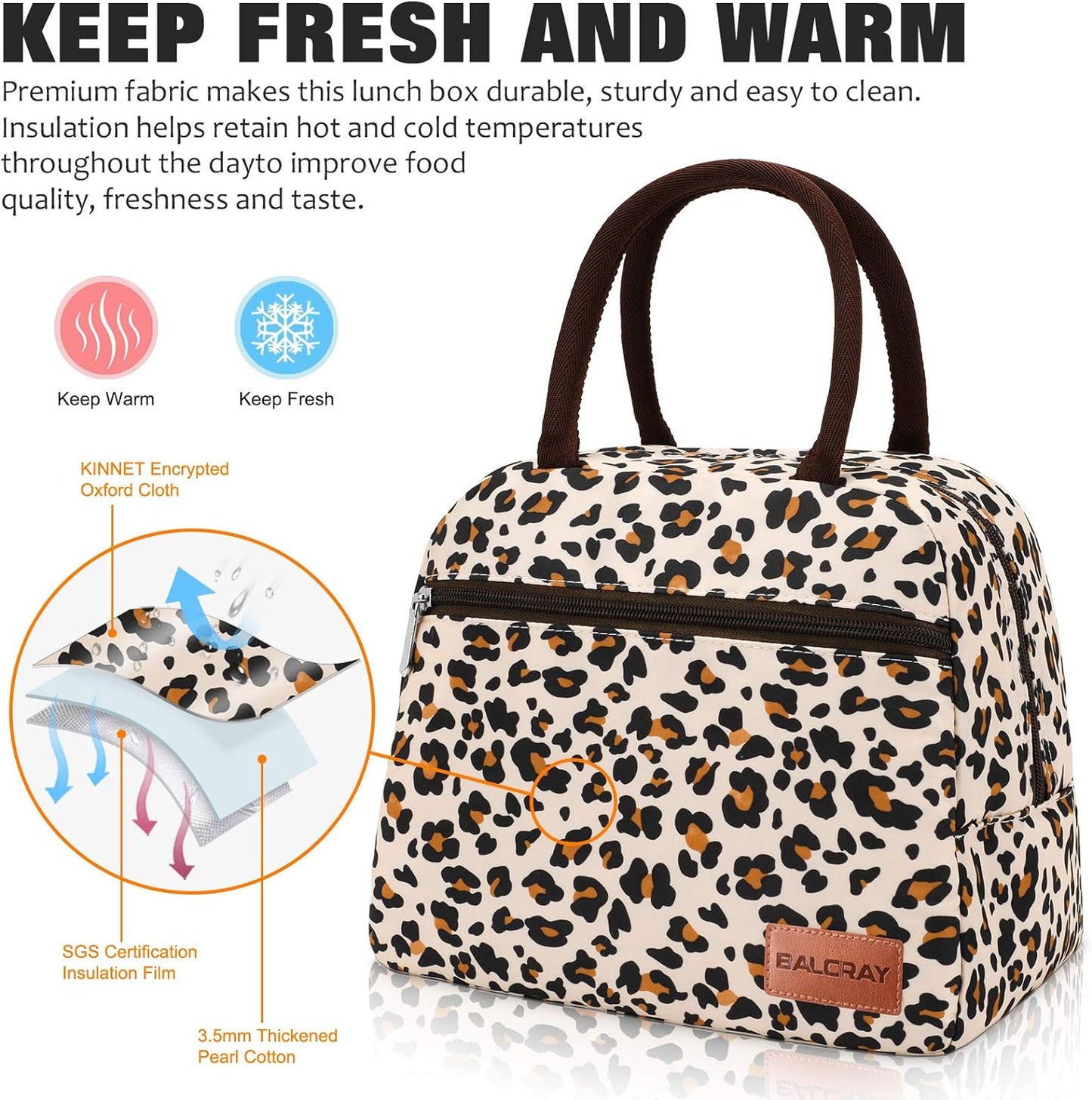 Lunch Bags for Women Lunch Tote Cooler Bag, Leak-Proof Liner Insulated Lunch Box Lunch Bags for Women/Picnic/Travel/Office/Work