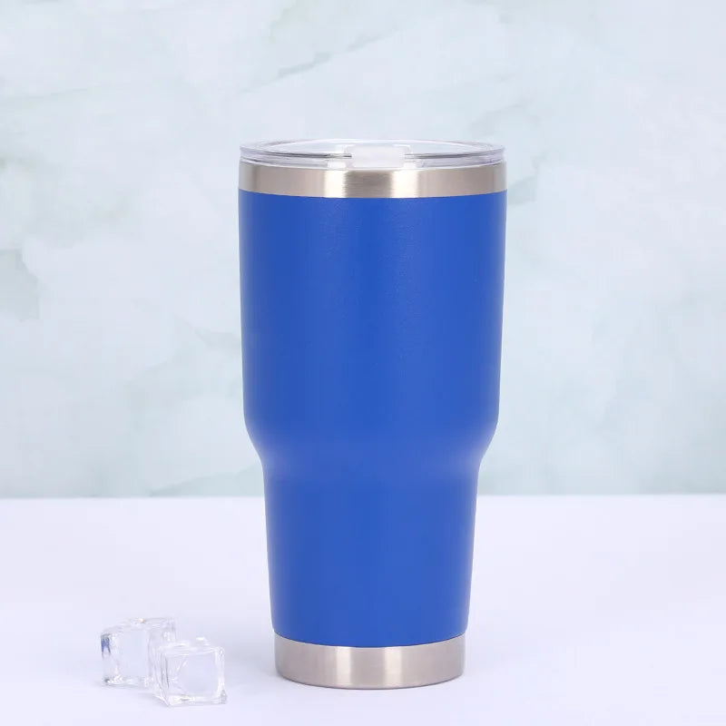 30Oz Stainless Steel Vacuum Thermos Tumbler Cups with Slider Lid Insulated Leakproof Travel Coffee Mug Water Cup Beer Bottle