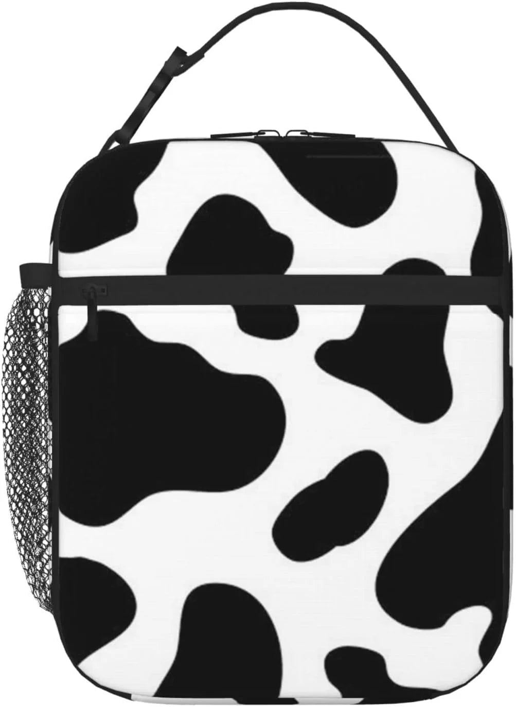 Cow Spot Printed Insulated Lunch Bag Women,Reusable Lunch Tote Bags,Portable Lunch Box Bag for Work