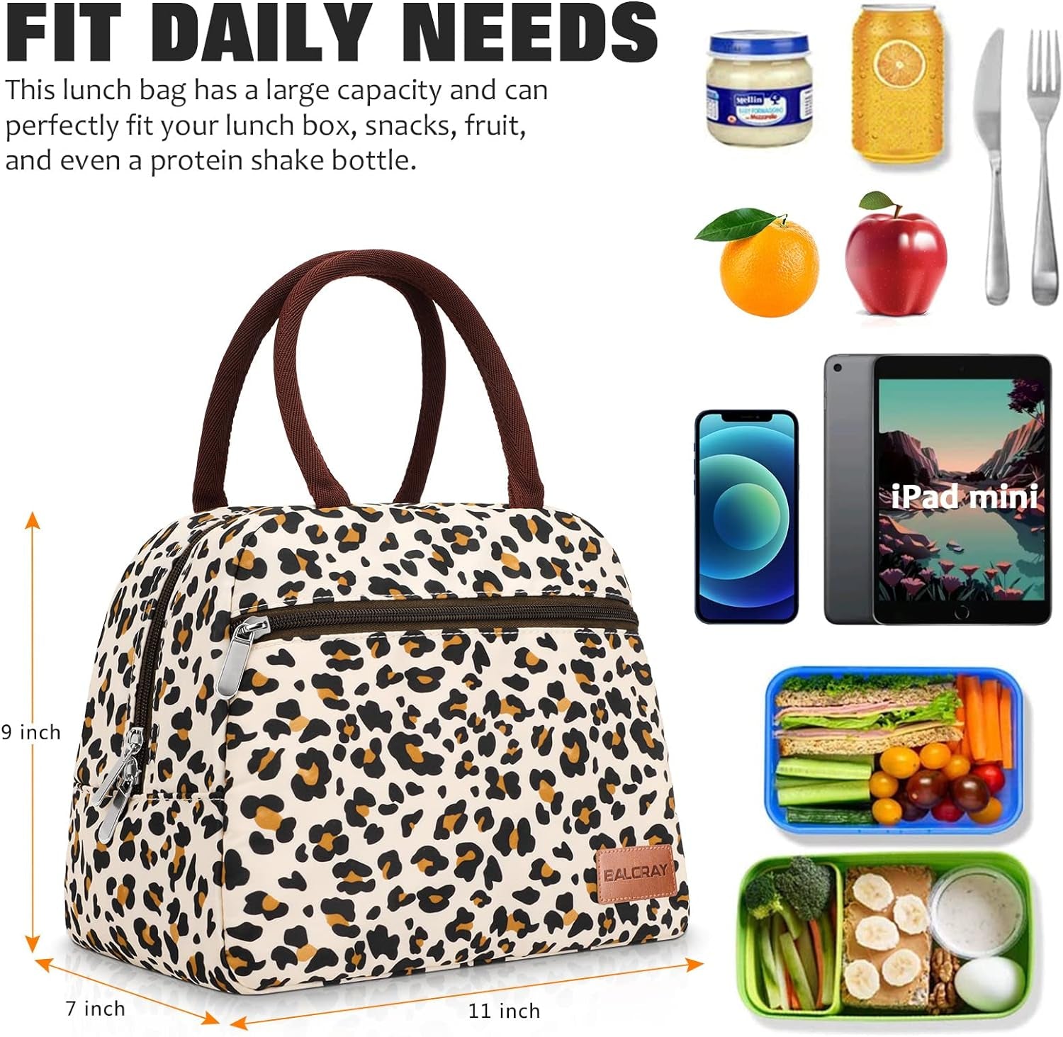 Lunch Bags for Women Lunch Tote Cooler Bag, Leak-Proof Liner Insulated Lunch Box Lunch Bags for Women/Picnic/Travel/Office/Work